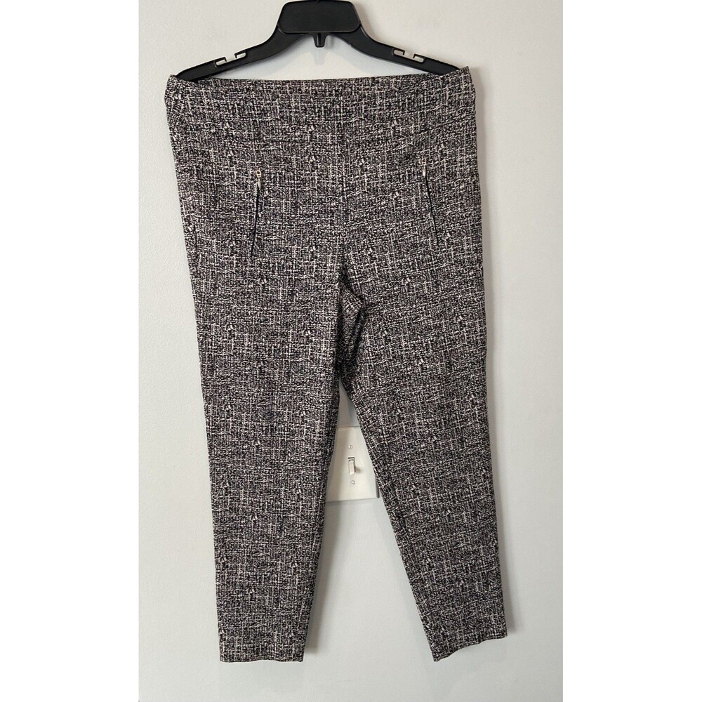 Soho Apparel Women Black & White Straight Leg, Tweed Design Pants Size PL.